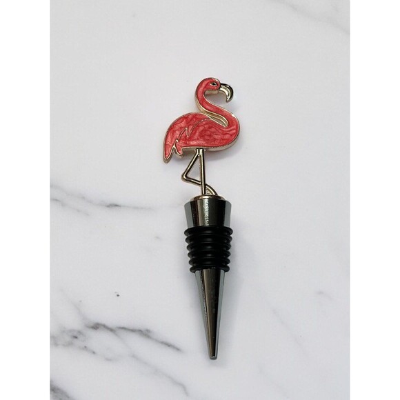 Whimsical Pink Flamingo Wine Bottle Stopper - Fun Resin Stopper for Wine Lovers - Picture 2 of 5